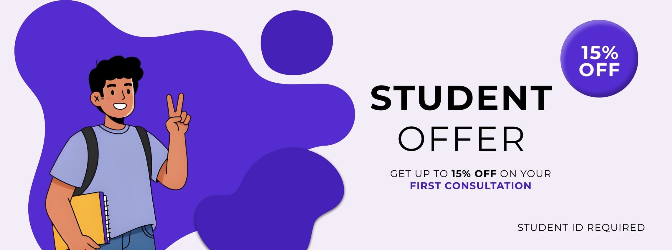 Illustration describing about 15% special offer for Students on Hexpertify